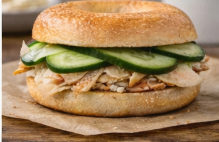 Grilled Chicken & Cucumber Bagel