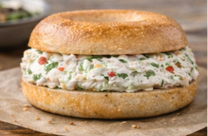 Vegetable Cream Cheese Bagel